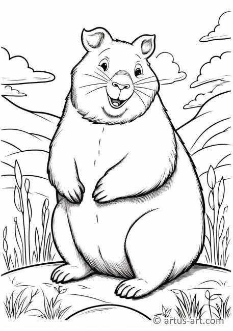 Wombat Coloring Page For Kids